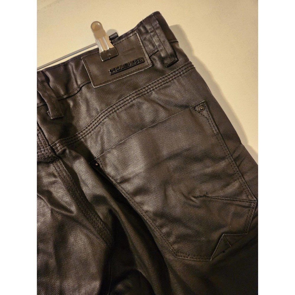 Projek Raw Slim Fit Straight Leg Mens 32x32 Waxed Cotton Faux Leather Pants Jean